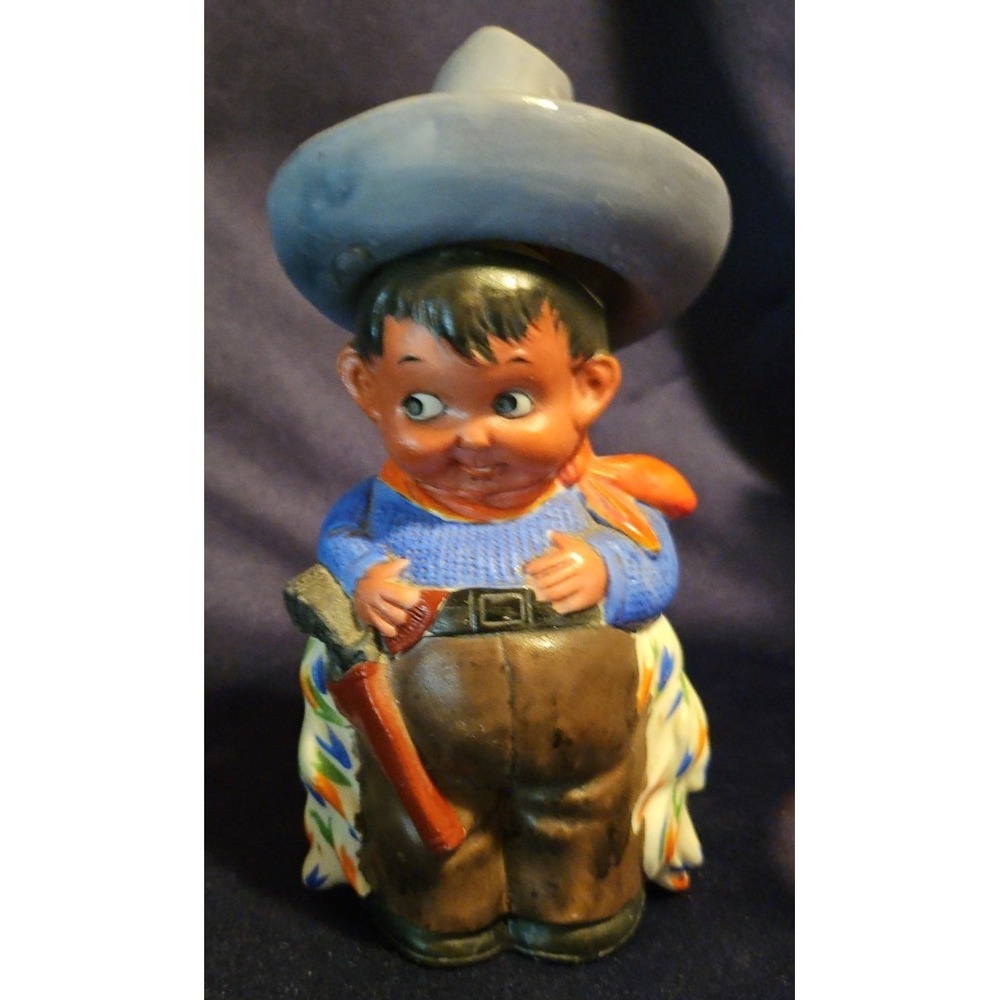WOW! Vintage Ceramic Cowboy Whiskey Liquor Decanter